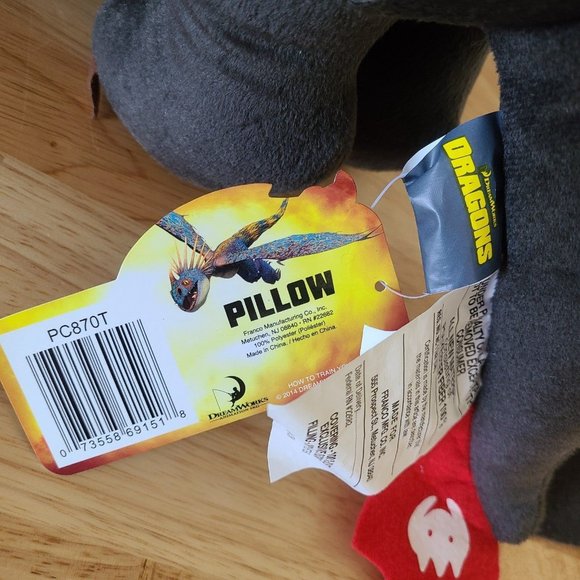 How to Train Your Dragon Black Toothless Plush Stuffed Animal Pillow - Picture 7 of 8